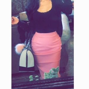 PinUp Girl Clothing Leather Skirt Pink